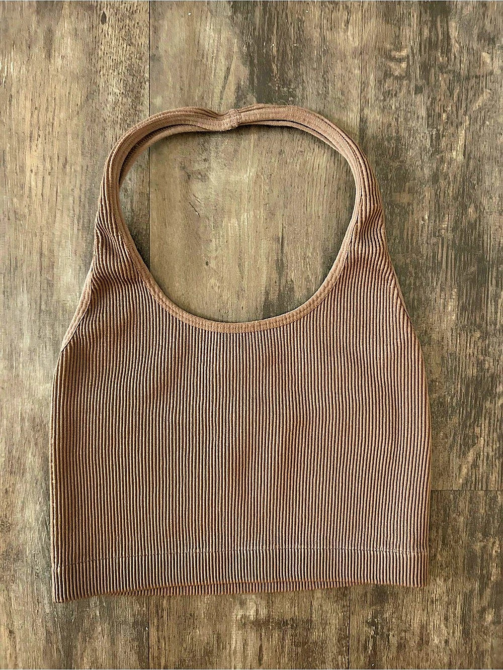 Out From Under Ribbed Crop Tank in Brown